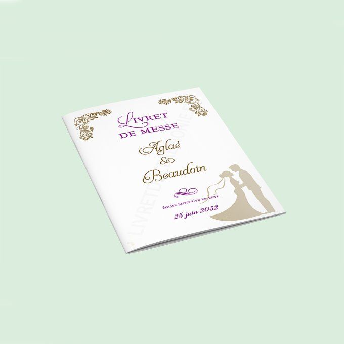 Livret Messe Mariage Herbier Romance, Couverture Florale